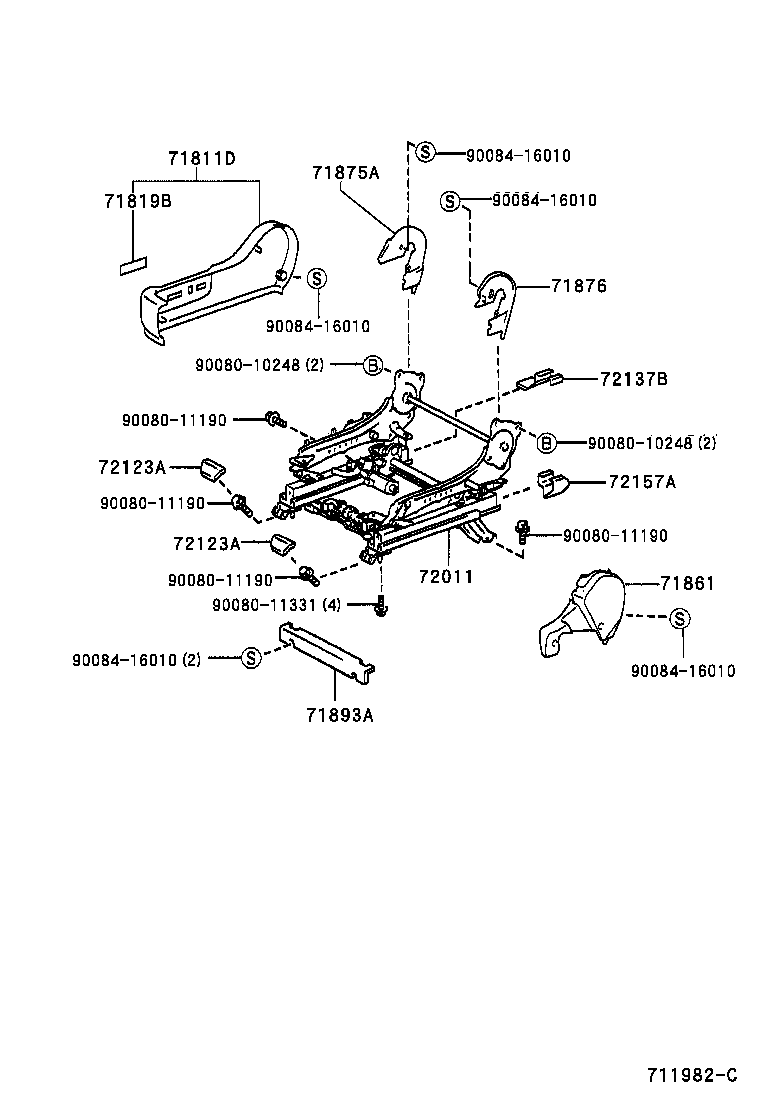  PRONARD |  FRONT SEAT SEAT TRACK