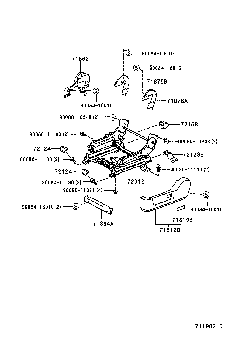  PRONARD |  FRONT SEAT SEAT TRACK