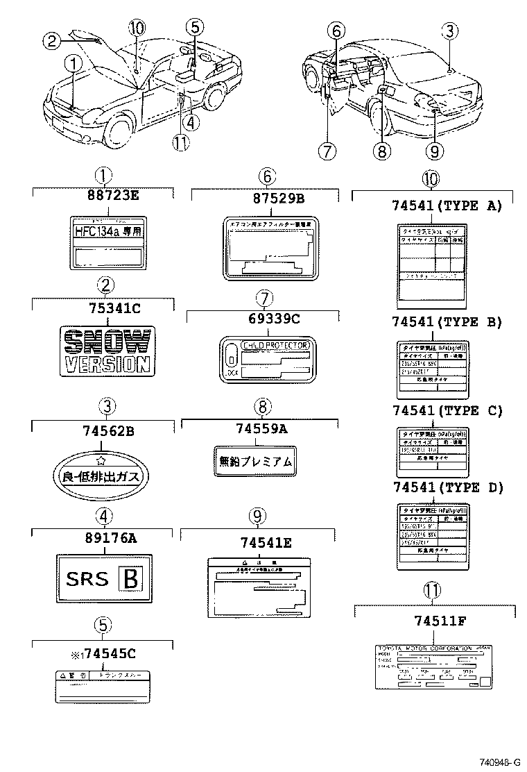  VEROSSA |  CAUTION PLATE EXTERIOR INTERIOR