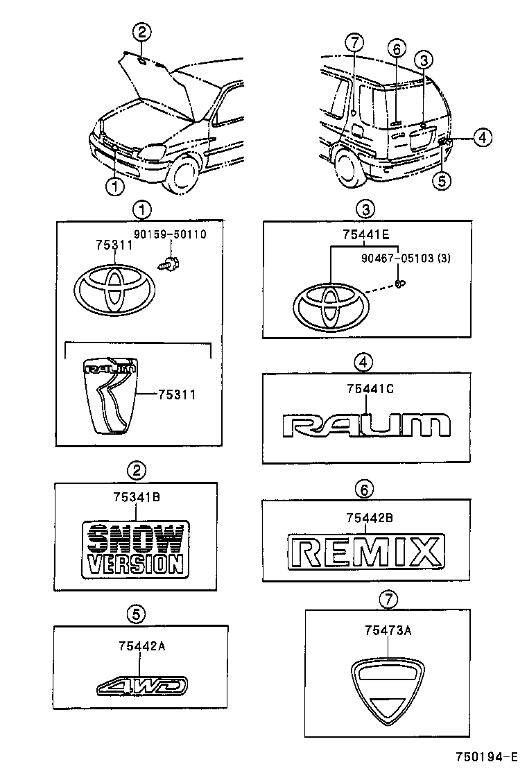  RAUM |  EMBLEM NAME PLATE EXTERIOR INTERIOR