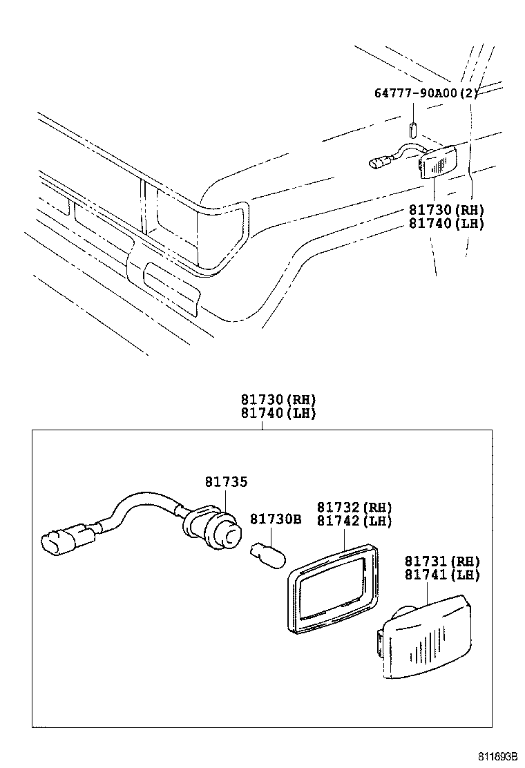 LAND CRUISER S T H T |  SIDE TURN SIGNAL LAMP OUTER MIRROR LAMP