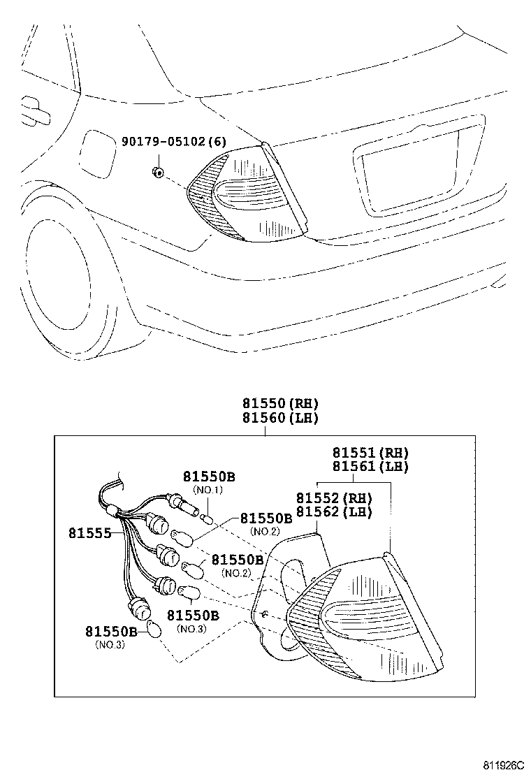  CAMRY |  REAR COMBINATION LAMP