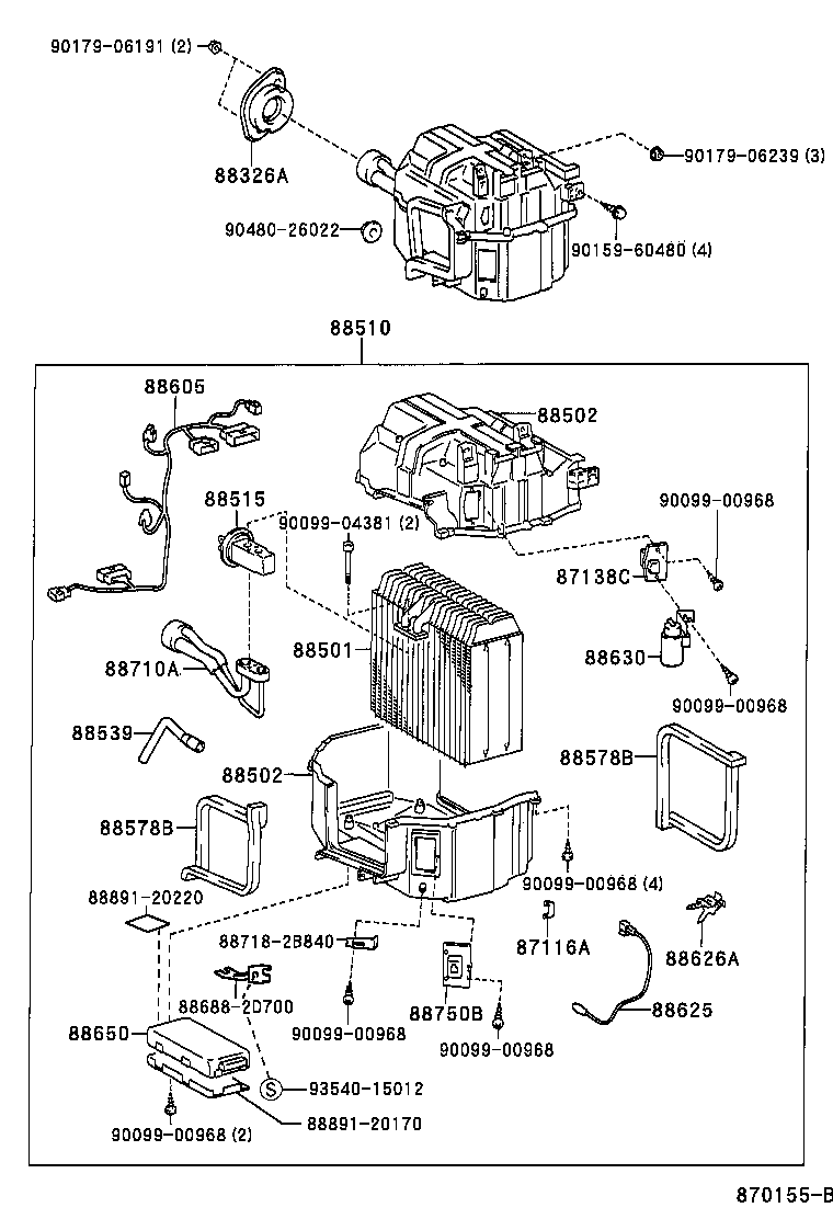  CELICA |  HEATING AIR CONDITIONING COOLER UNIT