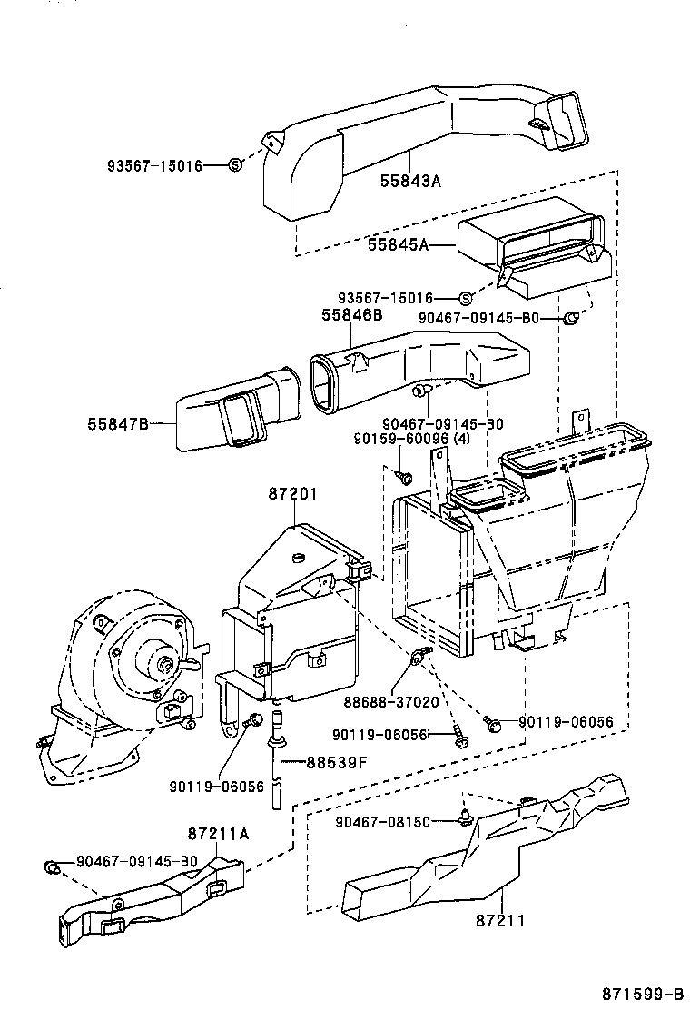  DYNA 150 TOYOACE G15 |  HEATING AIR CONDITIONING CONTROL AIR DUCT