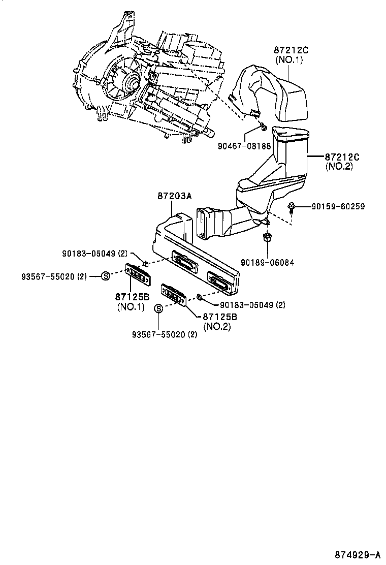  ESTIMA HYBRID |  HEATING AIR CONDITIONING CONTROL AIR DUCT