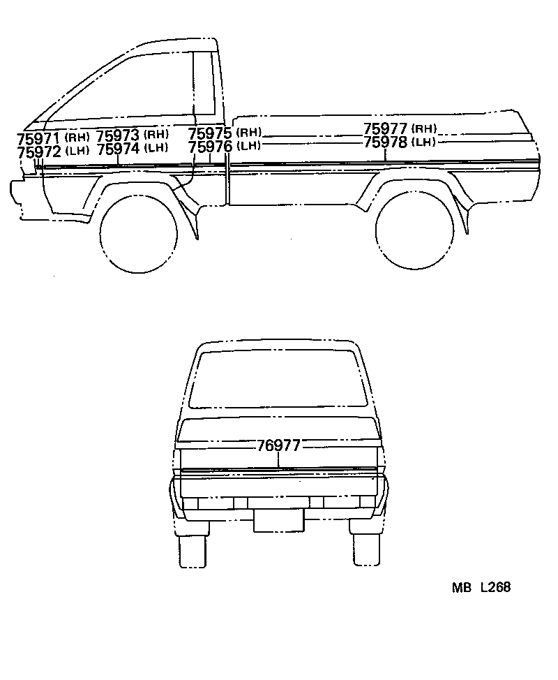  LITE TOWNACE TRUCK |  BODY STRIPE