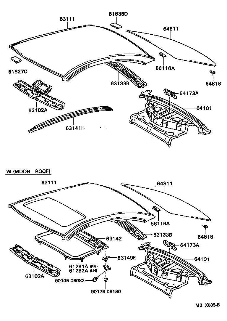  CURREN |  ROOF PANEL BACK WINDOW GLASS