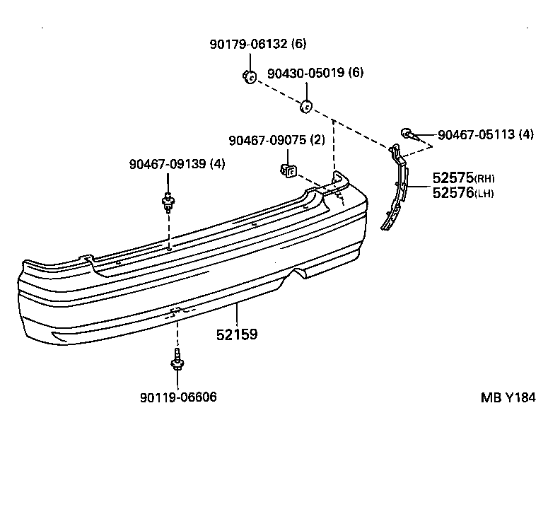  CAMRY VISTA |  REAR BUMPER BUMPER STAY