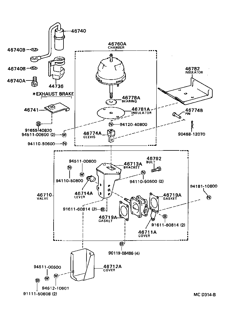  COASTER |  EXHAUST BRAKE ASSEMBLY VACUUM CYLINDER