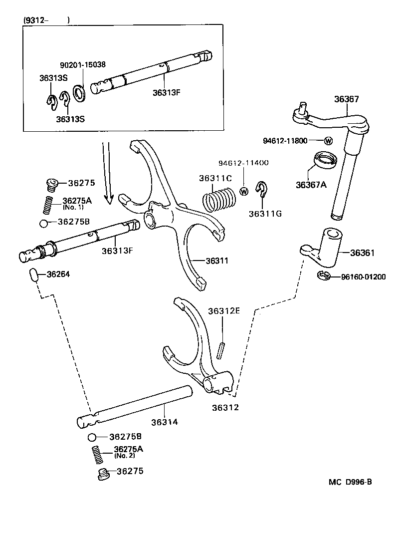  LITE TOWNACE TRUCK |  TRANSFER LEVER SHIFT ROD
