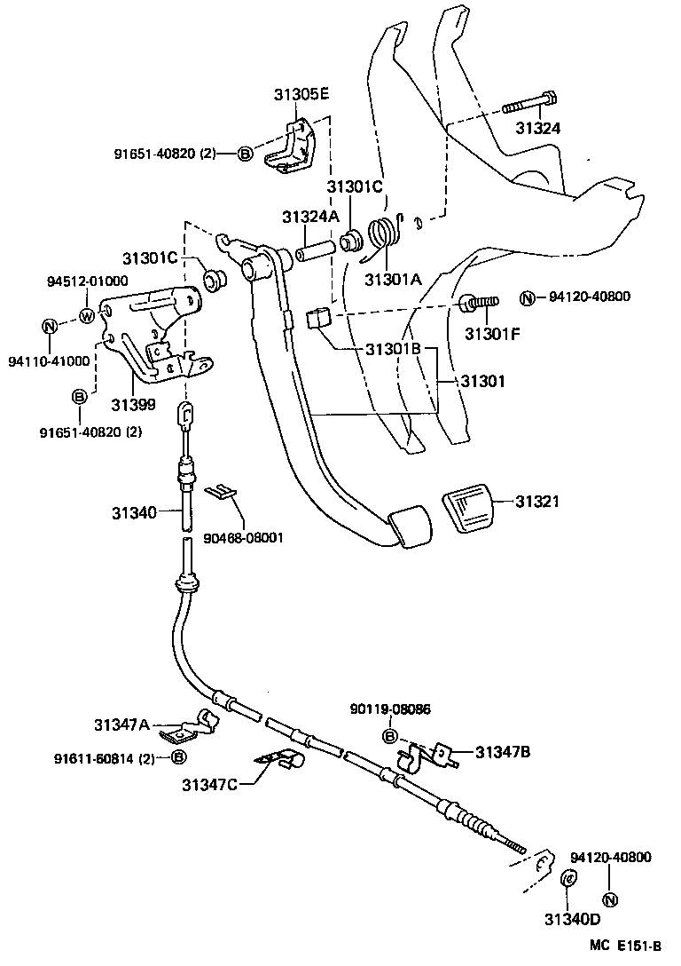  LITE TOWNACE TRUCK |  CLUTCH PEDAL FLEXIBLE HOSE