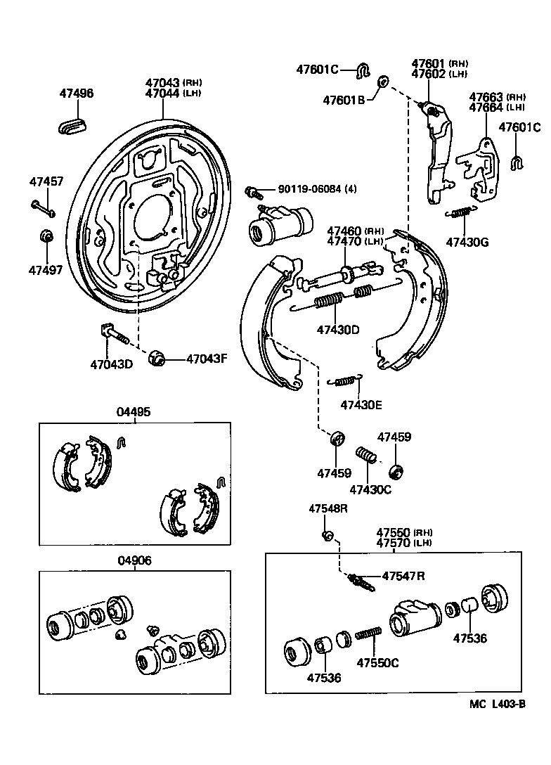  LITE TOWNACE TRUCK |  REAR DRUM BRAKE WHEEL CYLINDER BACKING PLATE