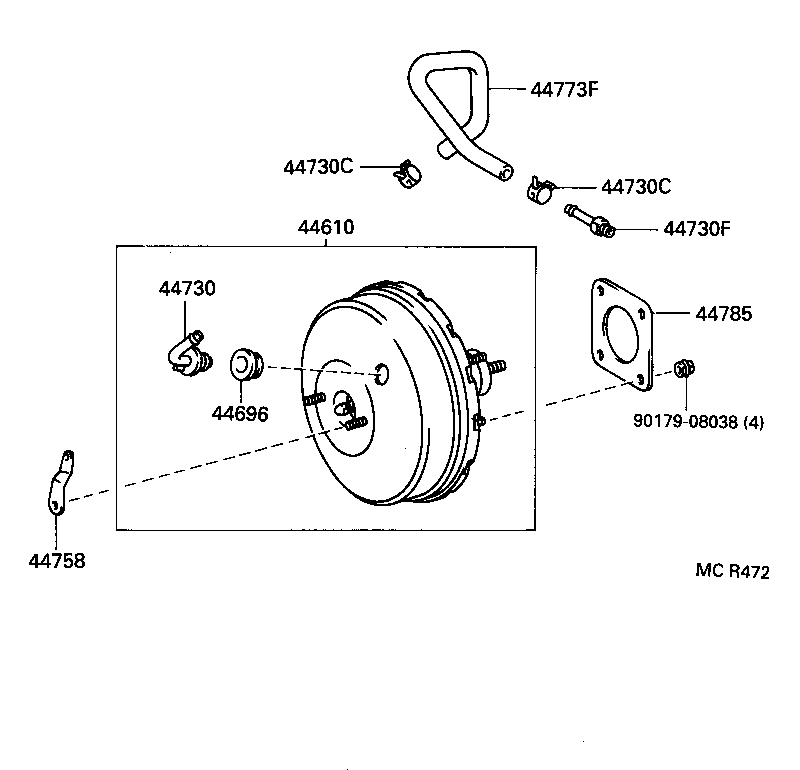  CAMRY VISTA |  BRAKE BOOSTER VACUUM TUBE