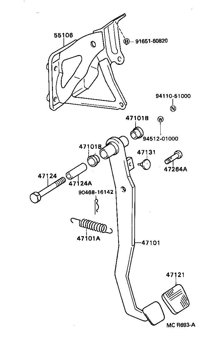  CAMRY VISTA |  BRAKE PEDAL BRACKET