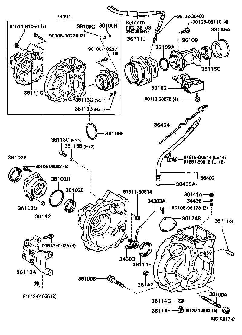  CAMRY VISTA |  TRANSFER CASE EXTENSION HOUSING