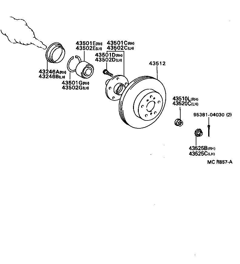  CAMRY VISTA |  FRONT AXLE HUB