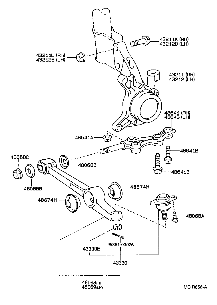 CAMRY VISTA |  FRONT AXLE ARM STEERING KNUCKLE