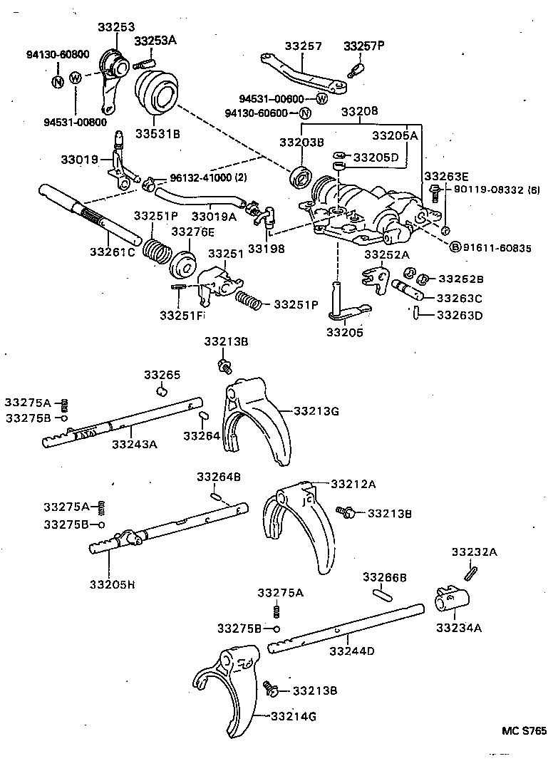 DYNA 200 TOYOACE G25 | GEAR SHIFT FORK LEVER SHAFT MTM