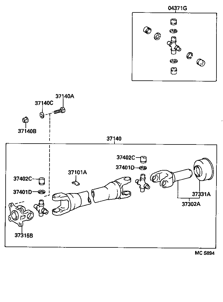  DYNA 150 TOYOACE G15 |  PROPELLER SHAFT UNIVERSAL JOINT