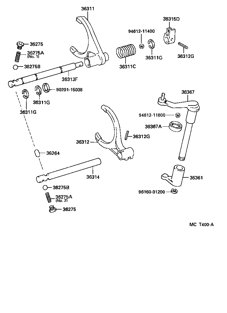  DYNA 150 TOYOACE G15 |  TRANSFER LEVER SHIFT ROD