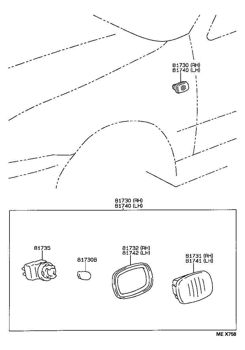  CAMRY VISTA |  SIDE TURN SIGNAL LAMP OUTER MIRROR LAMP