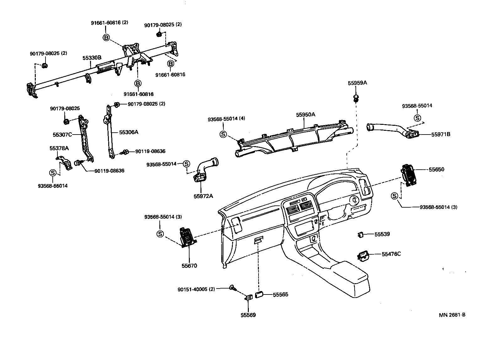  CAMRY VISTA |  INSTRUMENT PANEL GLOVE COMPARTMENT