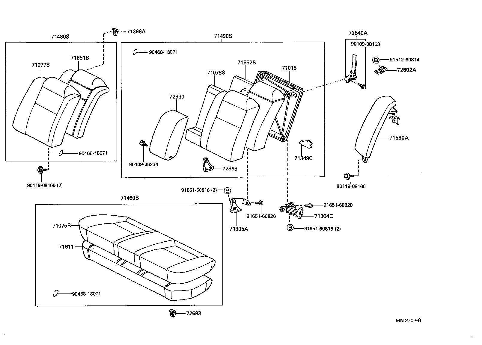  CAMRY VISTA |  REAR SEAT SEAT TRACK