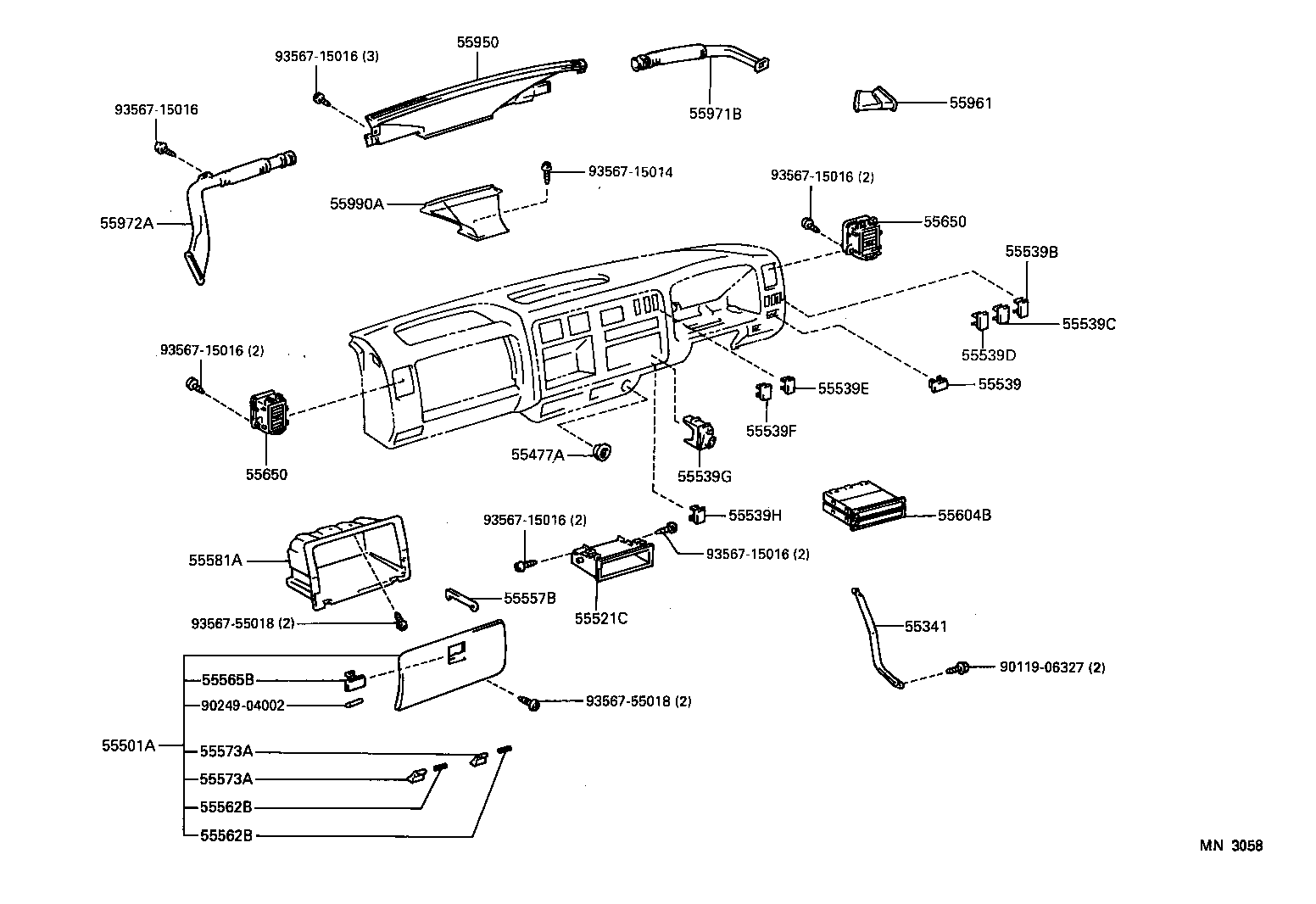  DYNA 150 TOYOACE G15 |  INSTRUMENT PANEL GLOVE COMPARTMENT