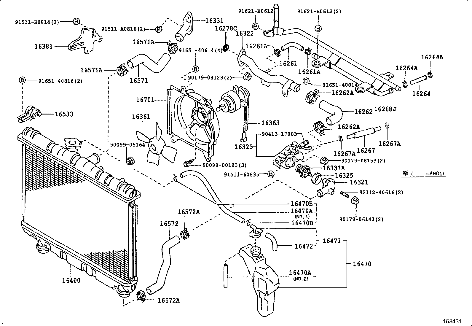  SPRINTER TRUENO |  RADIATOR WATER OUTLET