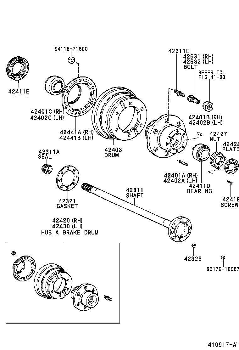  DYNA TOYOACE |  REAR AXLE SHAFT HUB