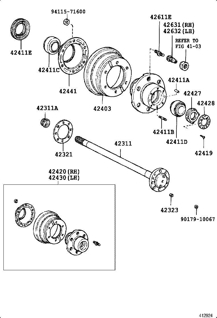  DYNA TOYOACE |  REAR AXLE SHAFT HUB