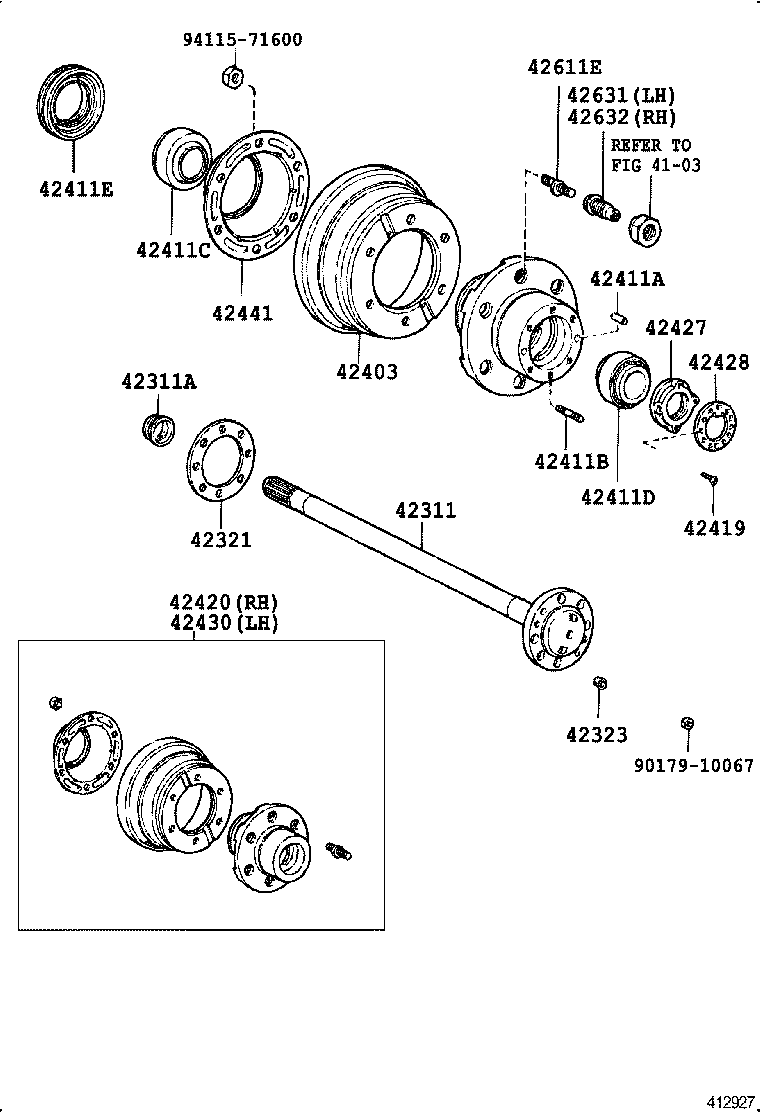  DYNA TOYOACE |  REAR AXLE SHAFT HUB