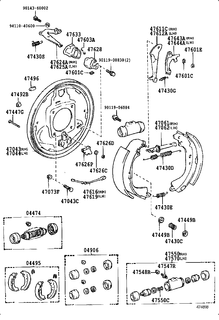  HIACE TRUCK |  REAR DRUM BRAKE WHEEL CYLINDER BACKING PLATE