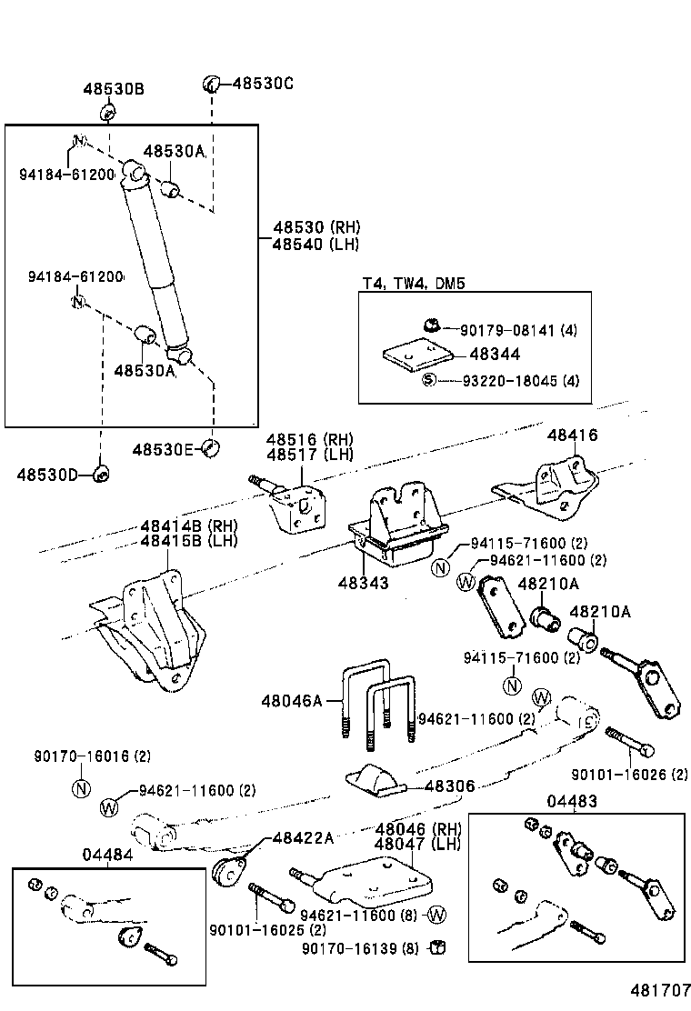  DYNA TOYOACE |  REAR SPRING SHOCK ABSORBER