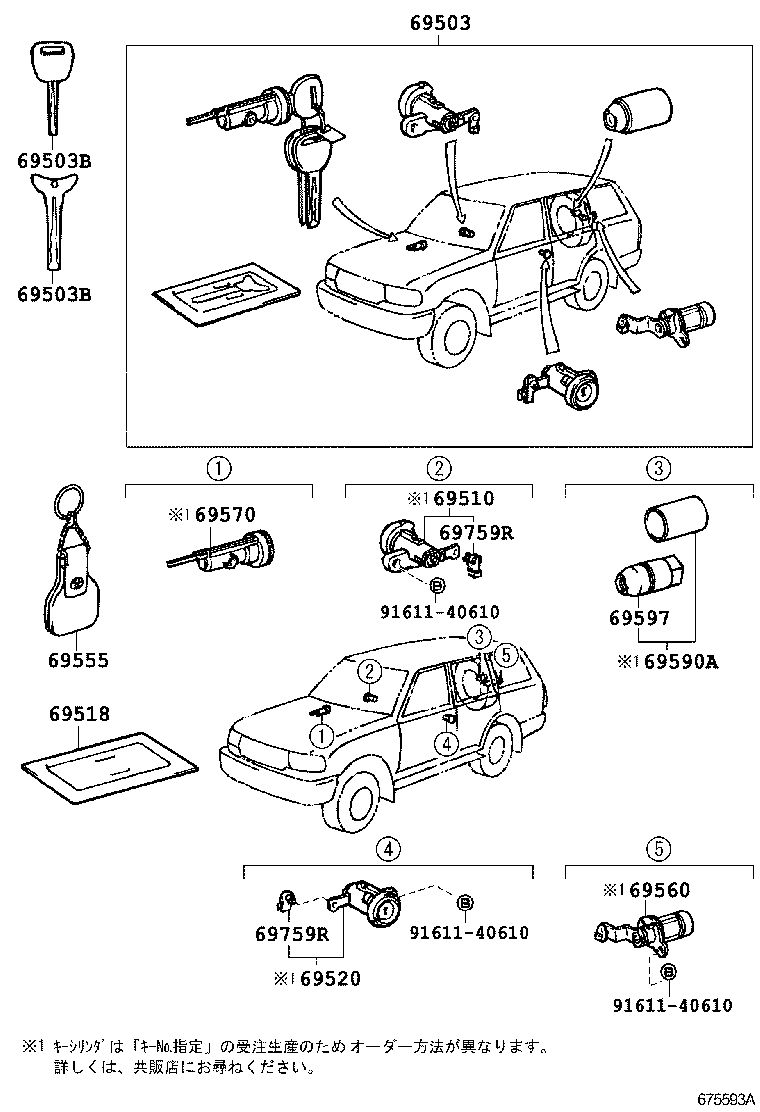  LAND CRUISER VAN |  LOCK CYLINDER SET