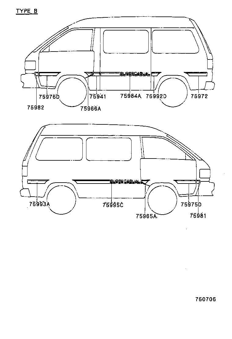  LITEACE VAN WAGON |  BODY STRIPE