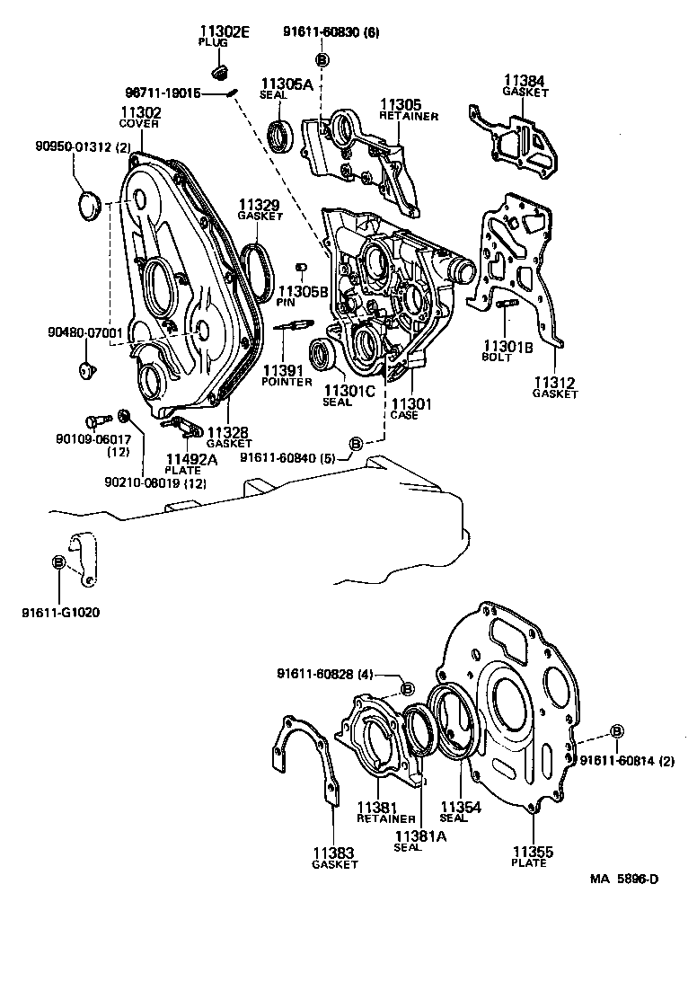  TOYOACE DYNA |  TIMING GEAR COVER REAR END PLATE