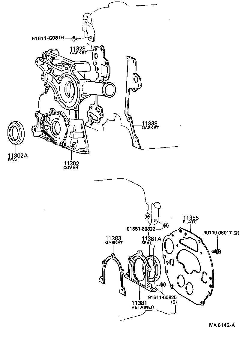  COASTER |  TIMING GEAR COVER REAR END PLATE