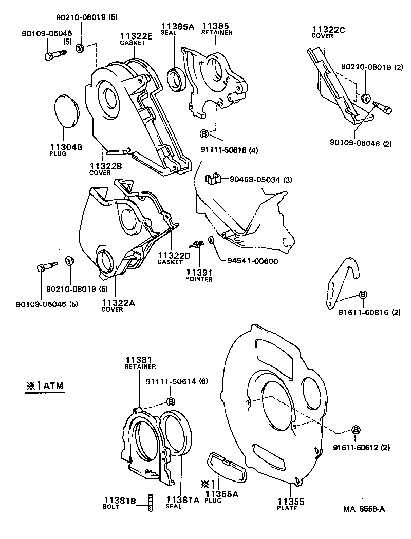  LITEACE VAN WAGON |  TIMING GEAR COVER REAR END PLATE