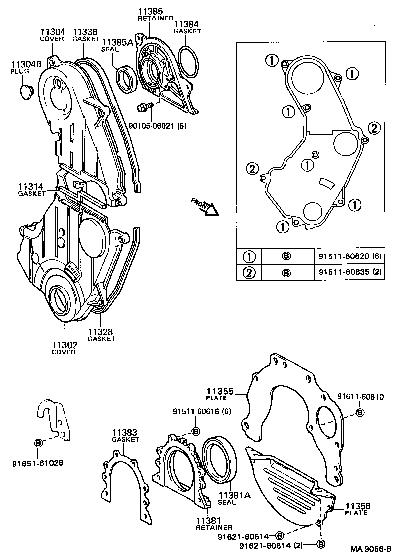  CARINA ED |  TIMING GEAR COVER REAR END PLATE