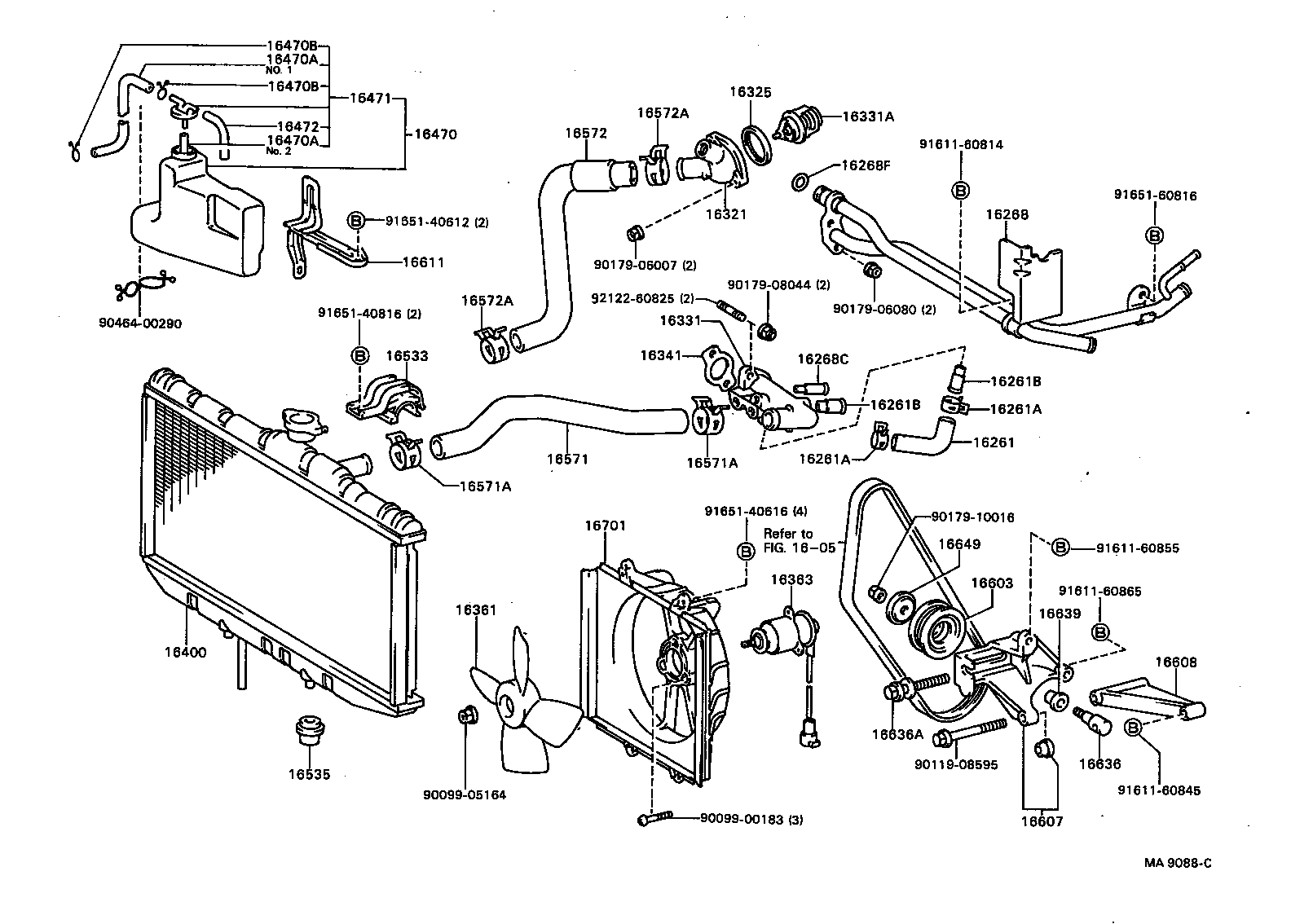  CAMRY VISTA |  RADIATOR WATER OUTLET