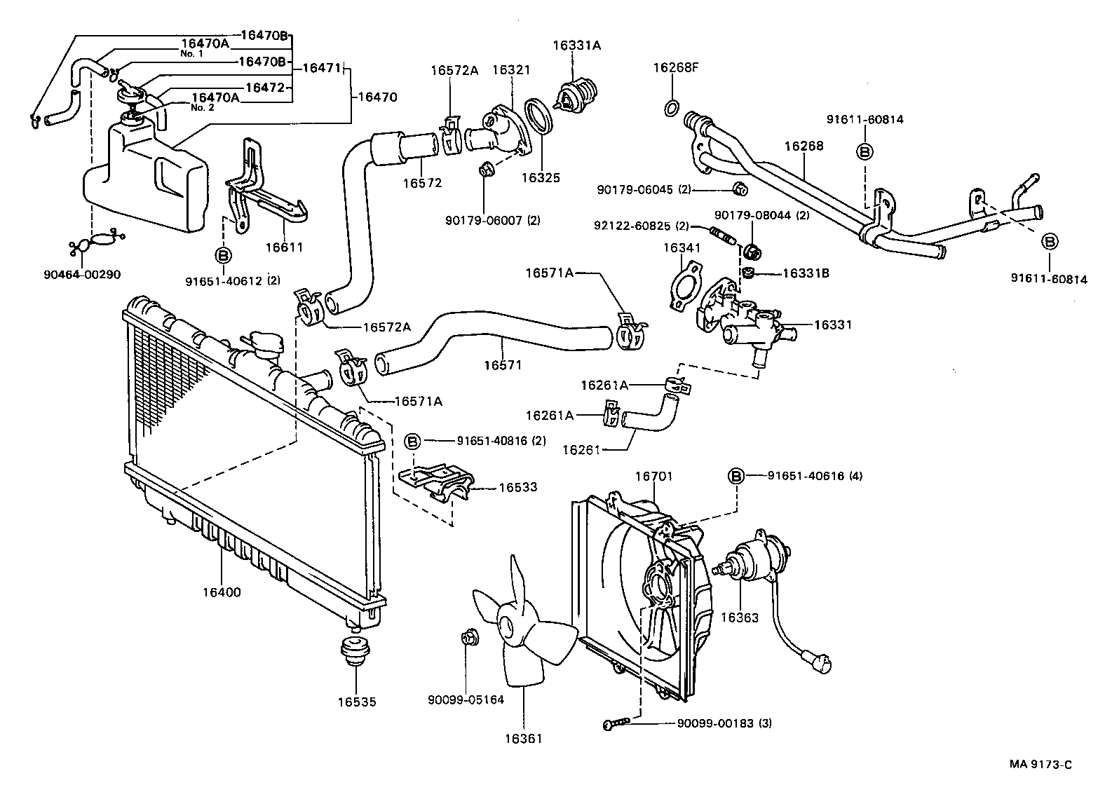  CAMRY VISTA |  RADIATOR WATER OUTLET