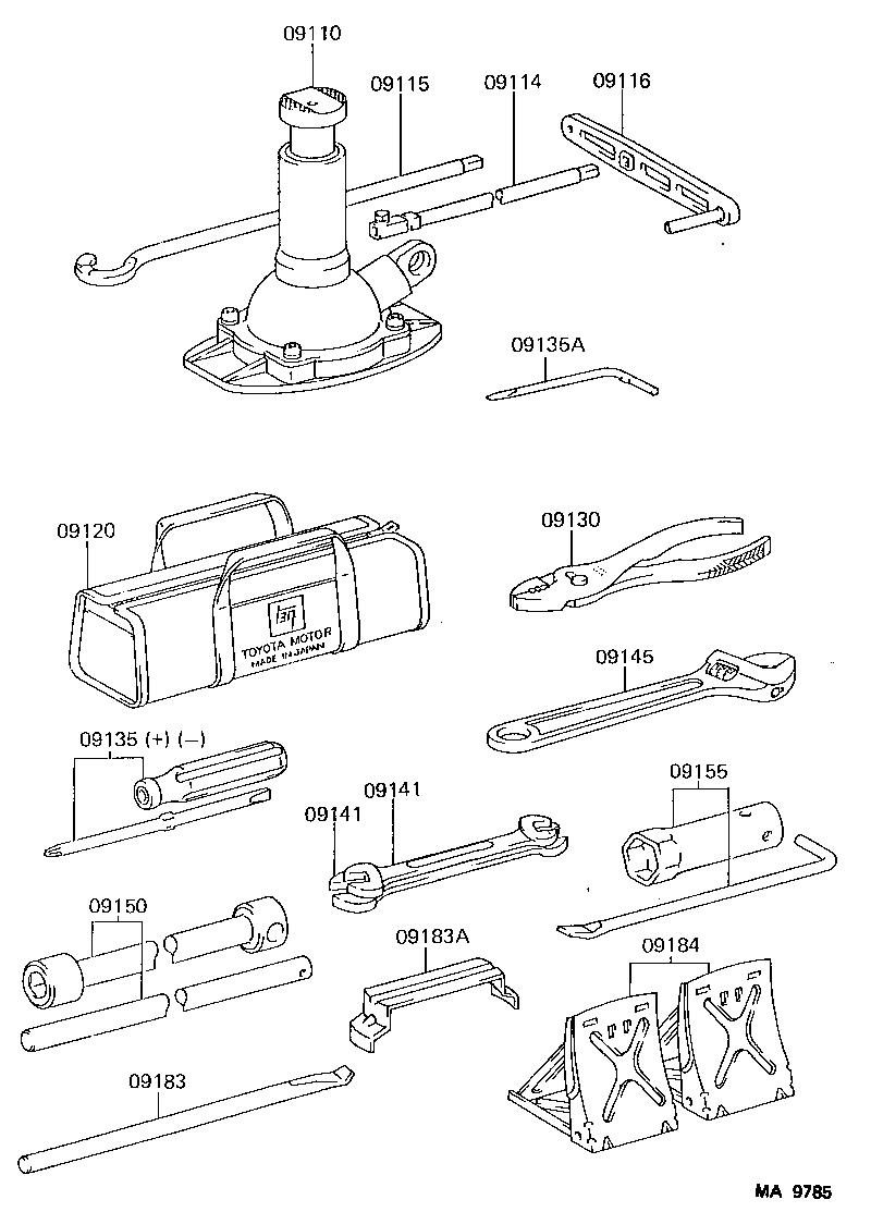  LAND CRUISER VAN |  STANDARD TOOL