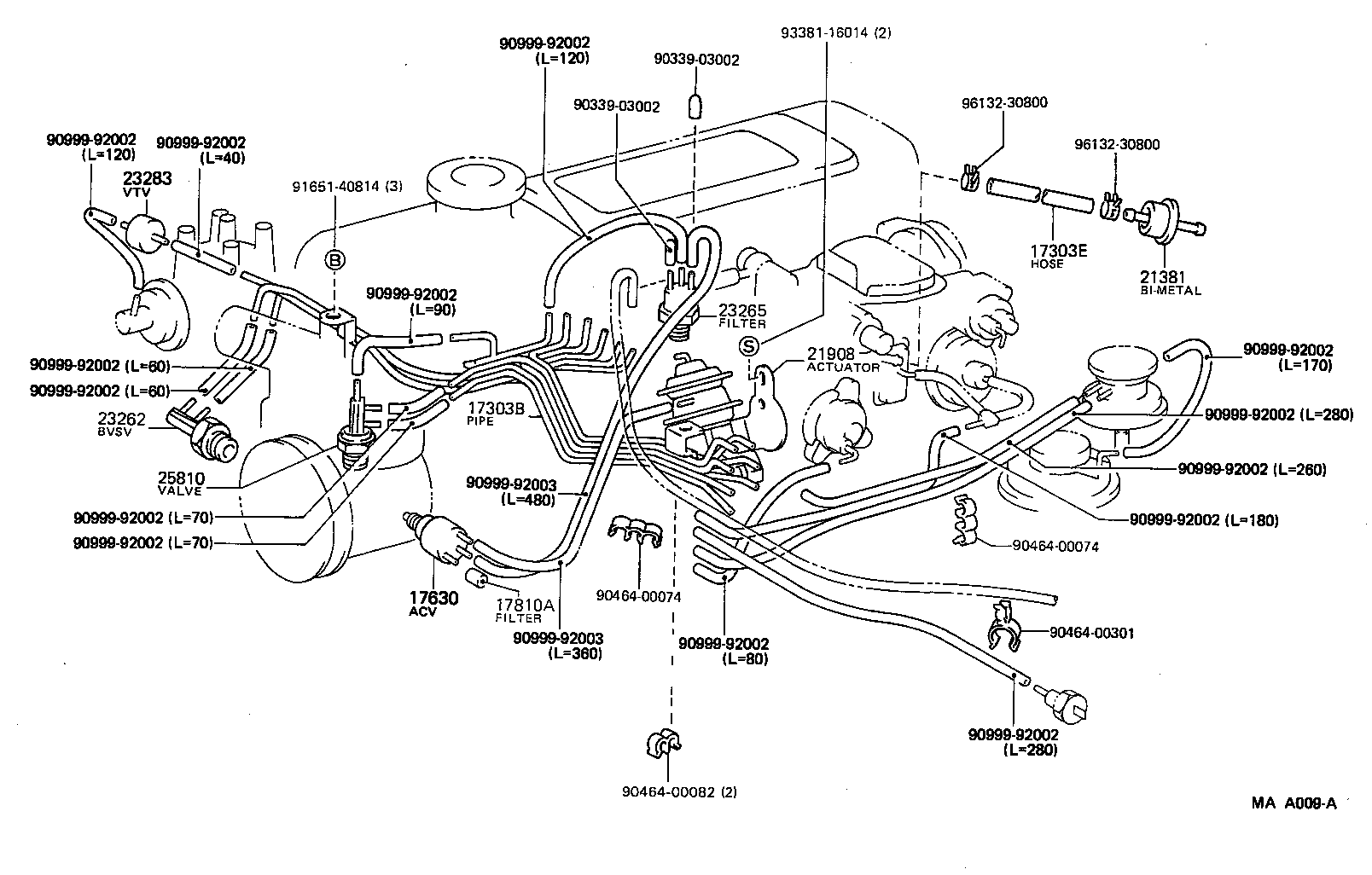  HIACE VAN WAGON |  VACUUM PIPING