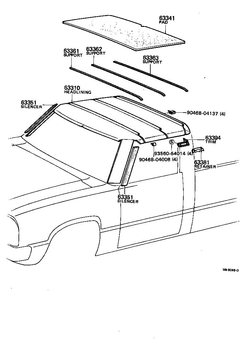  HILUX |  ROOF HEADLINING SILENCER PAD