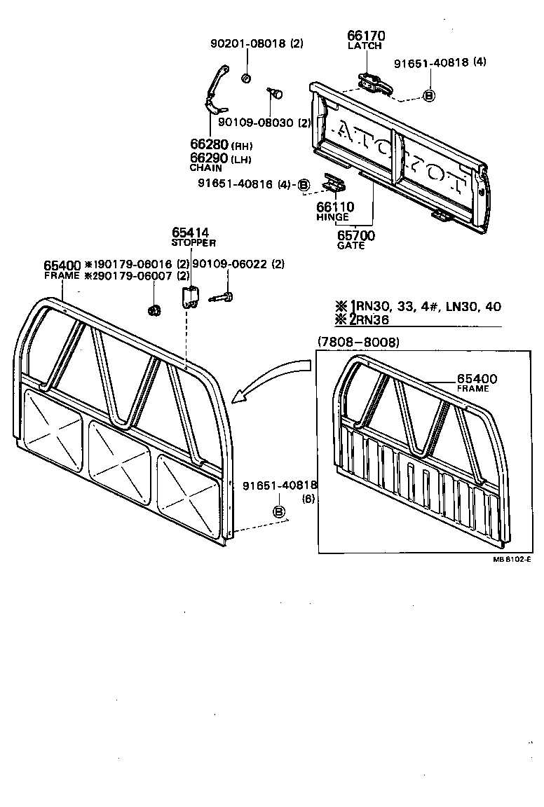  HILUX |  REAR BODY GUARD FRAME TAIL GATE
