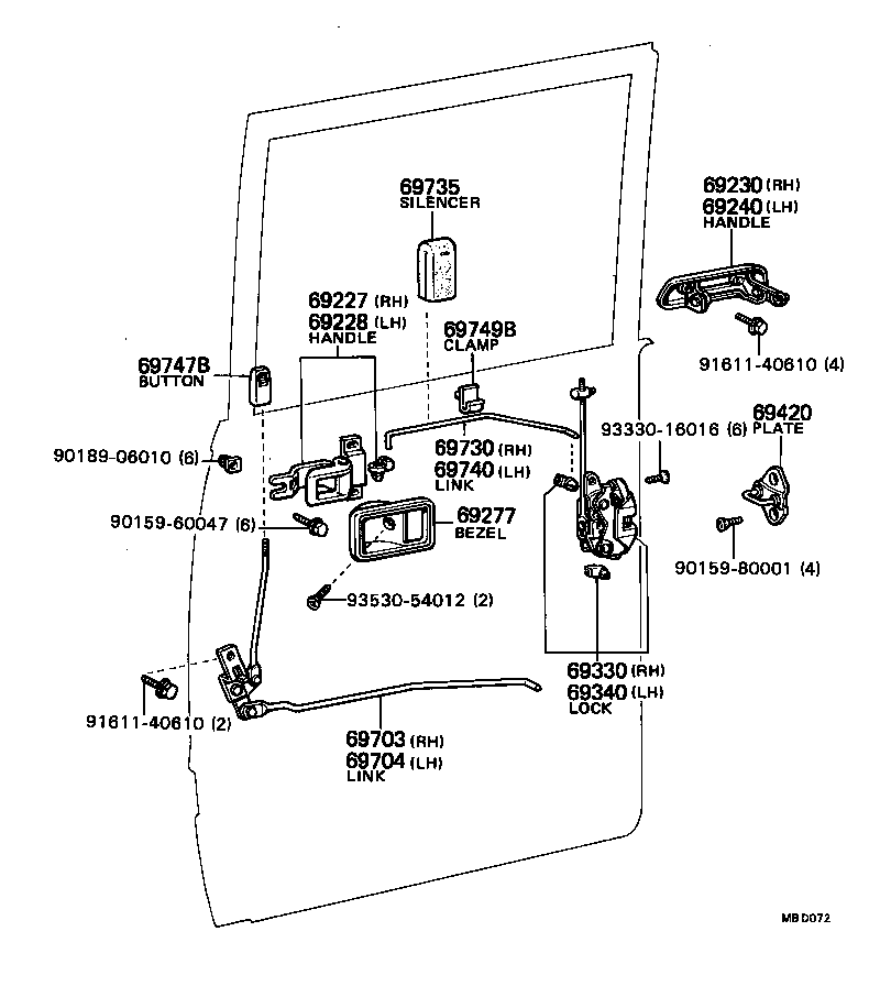  HILUX |  REAR DOOR LOCK HANDLE