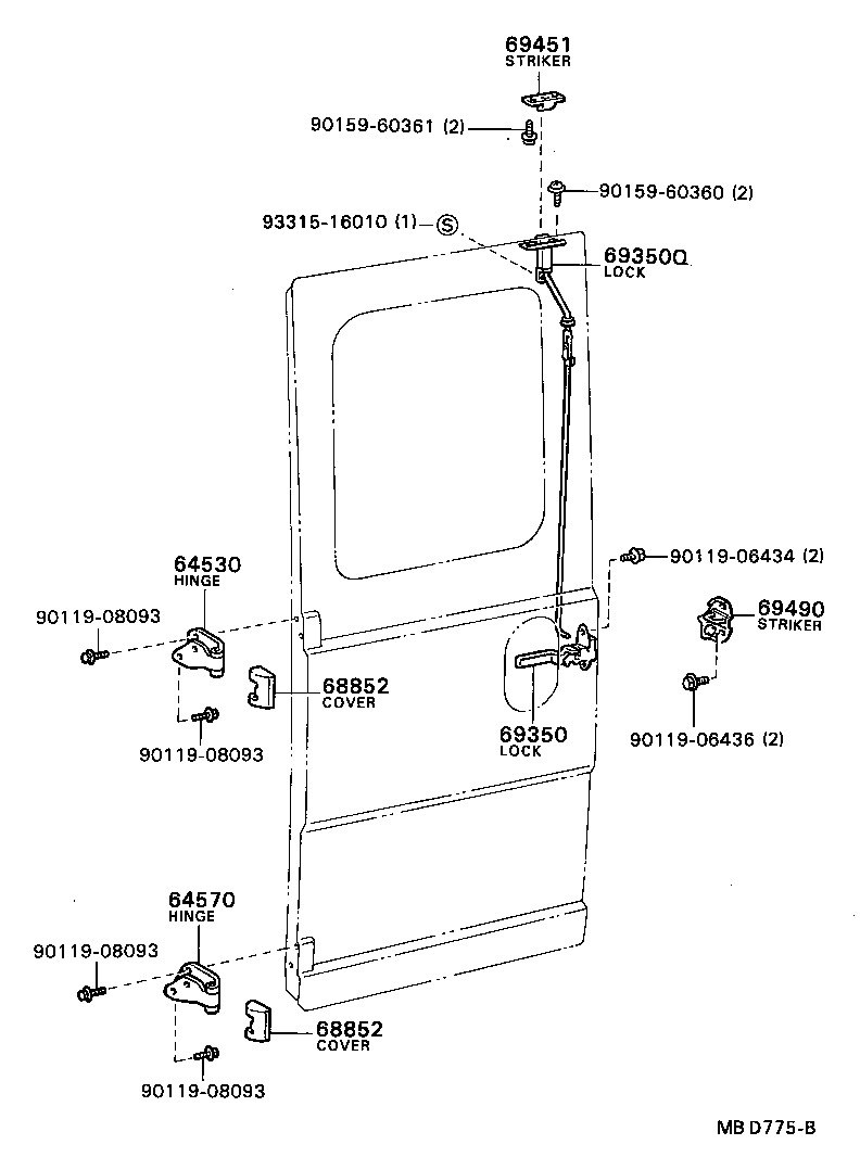  COASTER |  BACK DOOR LOCK HINGE