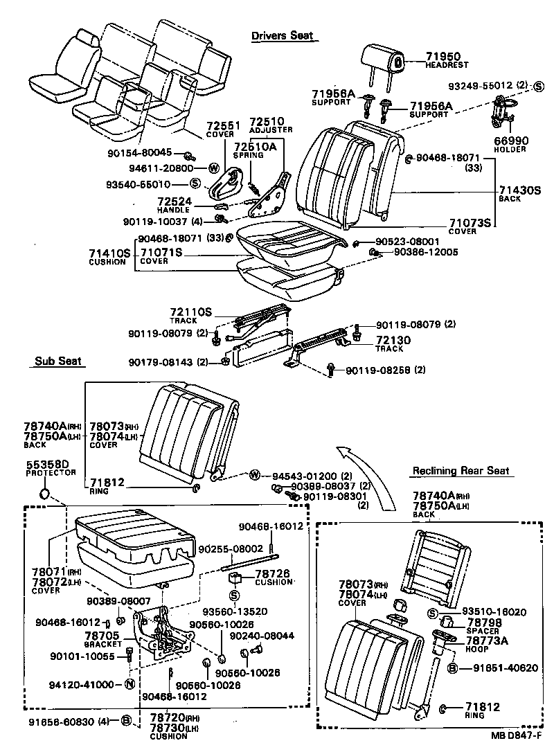  COASTER |  SEAT SEAT TRACK