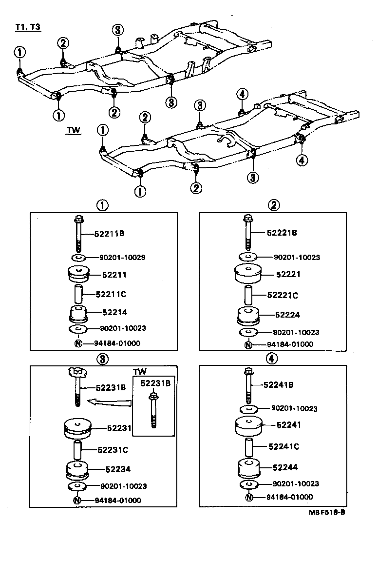  HILUX |  CAB MOUNTING BODY MOUNTING